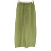 Green Tencel nine-inch pants for women, slimming, breathable and casual trousers Item Picture